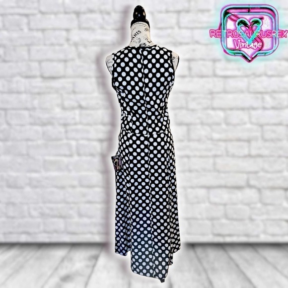 Vintage 1990's Pretty Woman Polka Dot Maxi Dress, Medium - Picture 5 of 10